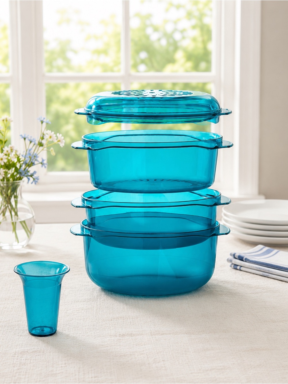 NWT Tupperware FAMOUS
STACK COOKER MEAL IN MICROWAVE DINNER
WHOLE MEAL SERVINGS